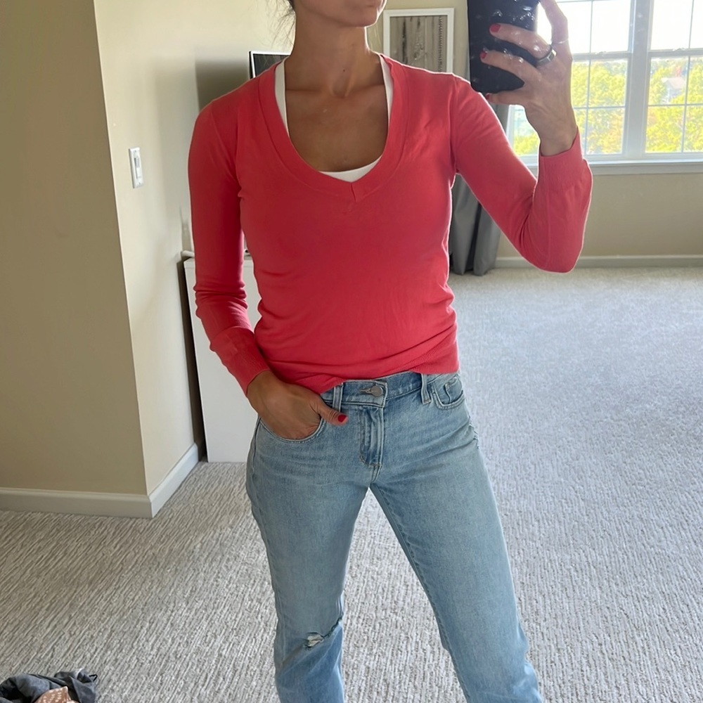 Jcrew thin v neck sweater